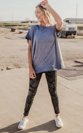 Oversized Mineral-Washed Tee - Mono B