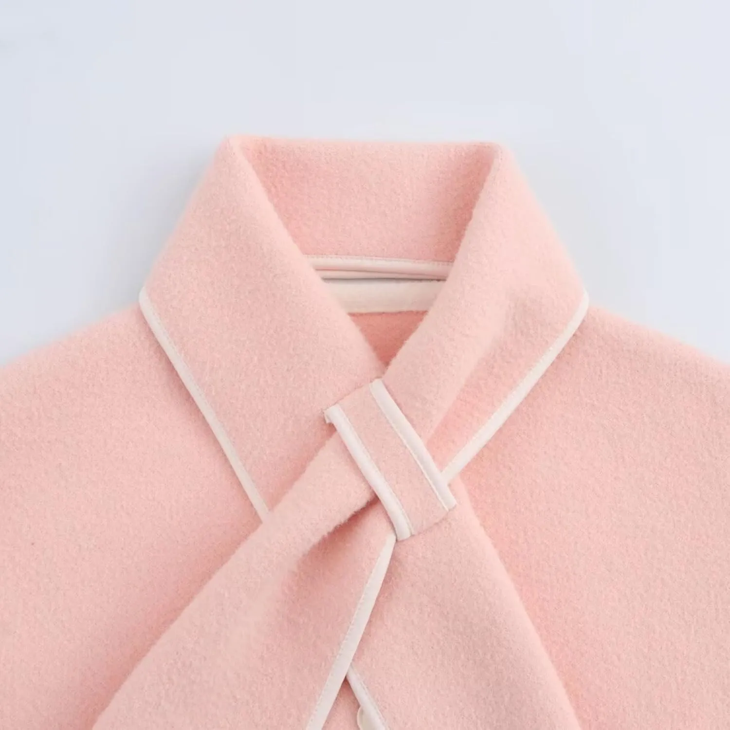 Perbai Womens Scarf Jacket Cropped Wool Blend Jacket Button Down Long Sleeve Color Block Winter Coats