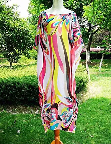 Plus Size V-Neck Striped Beach Kaftan Cover Up for Women