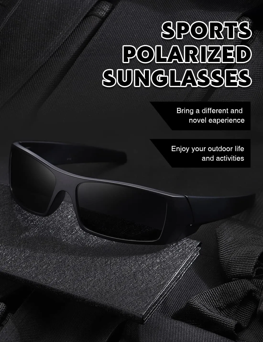 Polarized Sunglasses Men Womens Trendy Retro Sports Rectangular Wrap Around Vintage Shot Shield