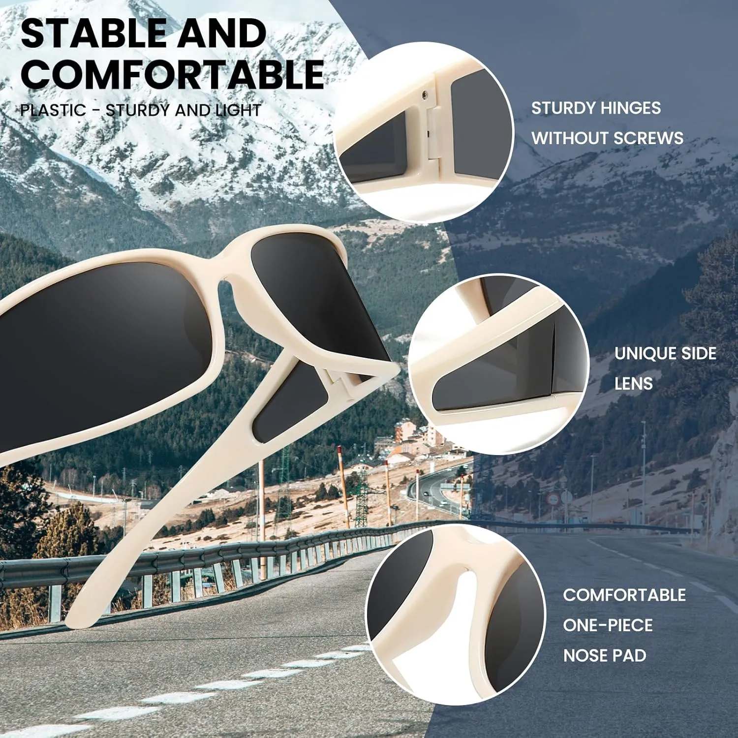 Polarized Wrap Around Sunglasses for Women Running Cycling Sports Sun Glasses Trendy 2025 Shades