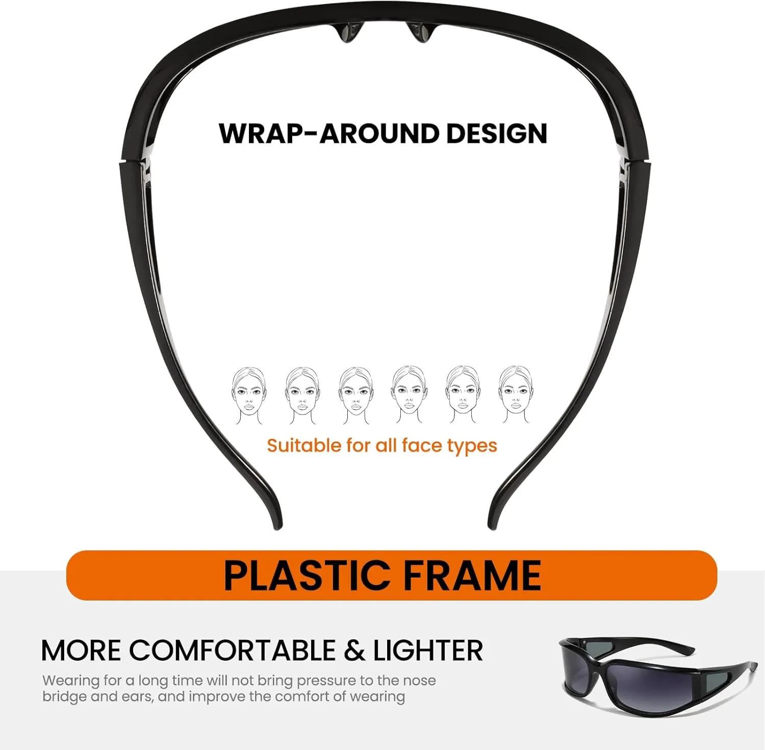 Polarized Wrap Around Sunglasses for Women Running Cycling Sports Sun Glasses Trendy 2025 Shades