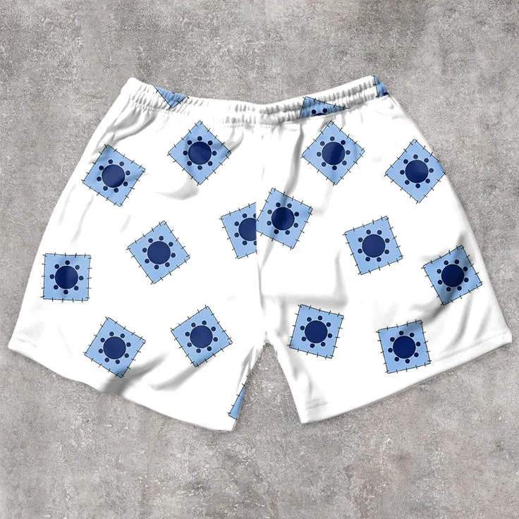 Retro Comic Print Casual Street Shorts
