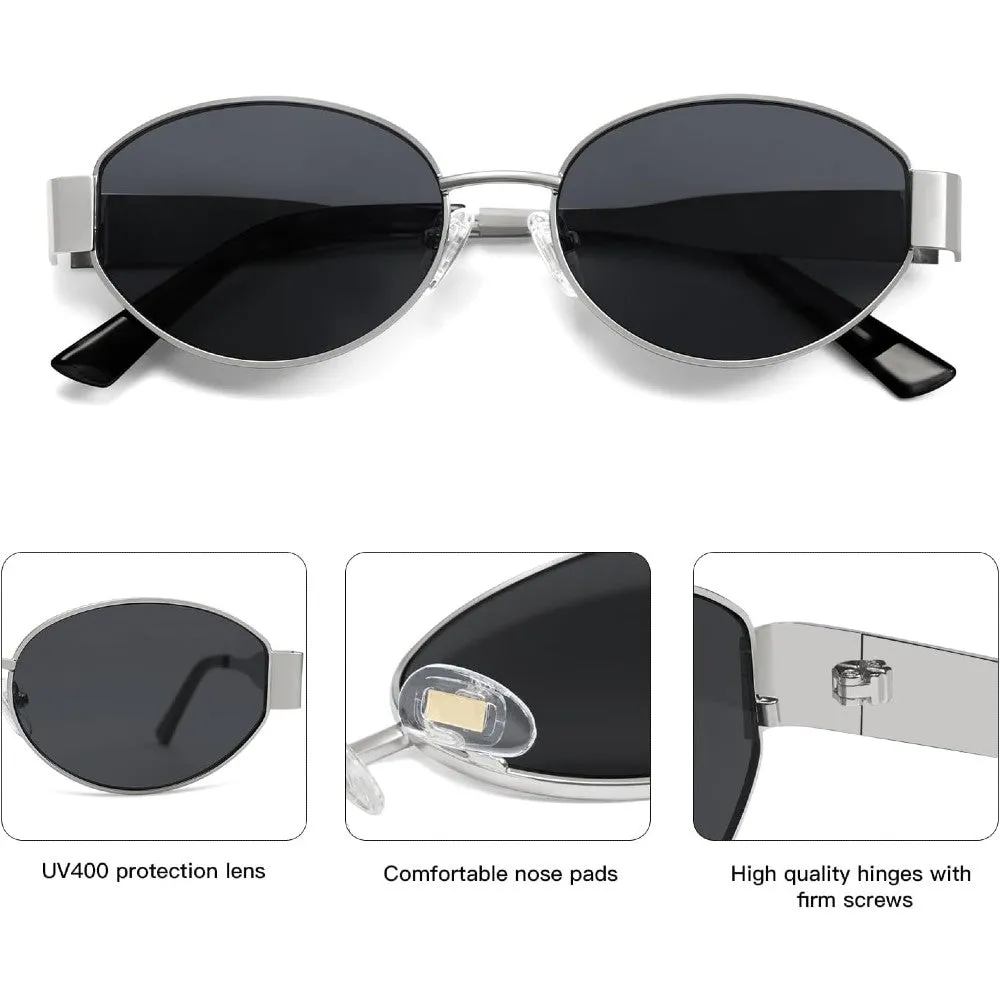 Retro Oval Sunglasses Trendy Sun Glasses Classic Shades for Women and Men