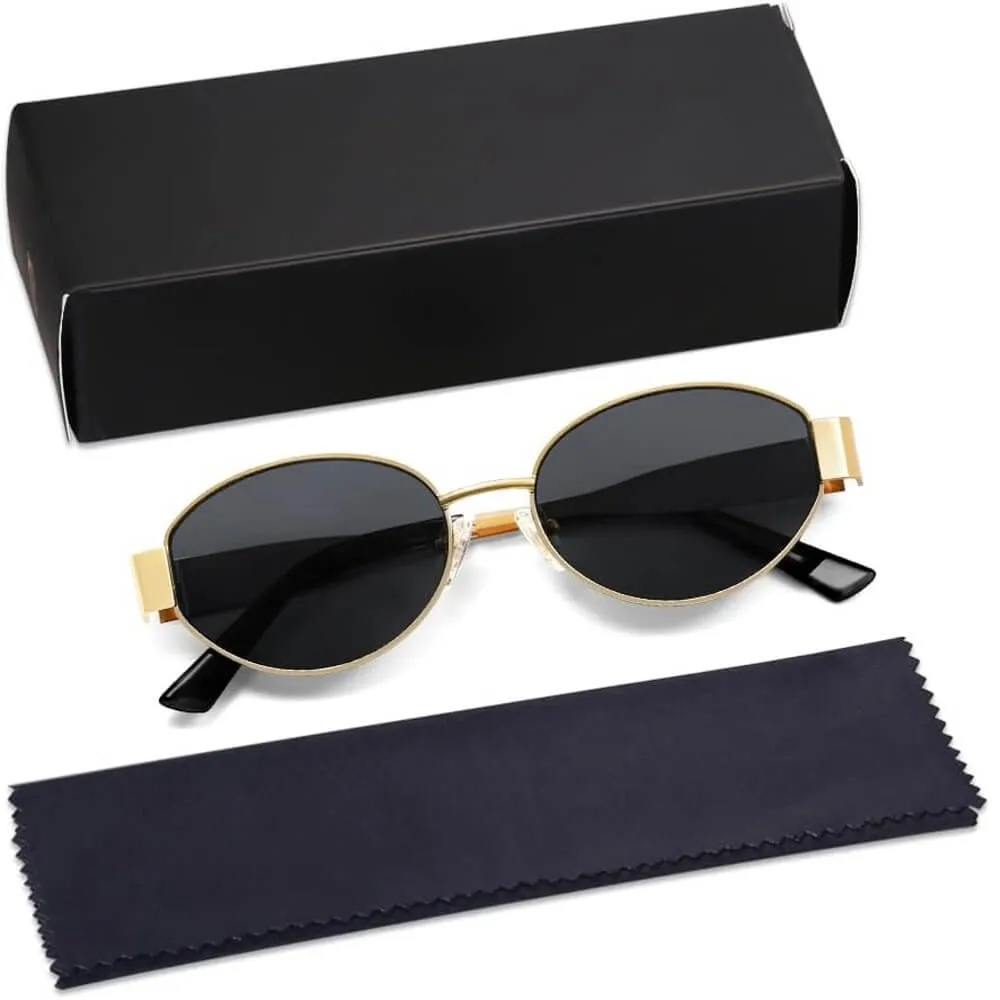 Retro Oval Sunglasses Trendy Sun Glasses Classic Shades for Women and Men