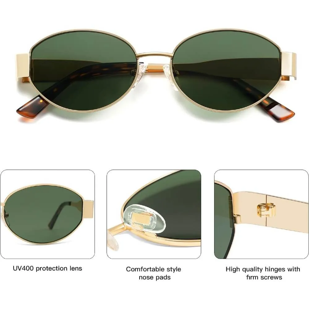 Retro Oval Sunglasses Trendy Sun Glasses Classic Shades for Women and Men