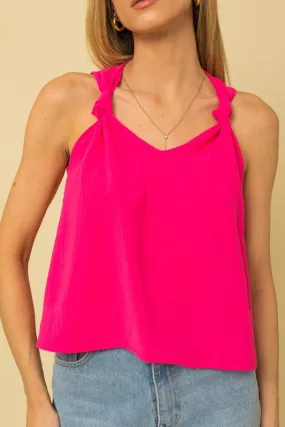 Rose Sleeveless Knot Tank Top