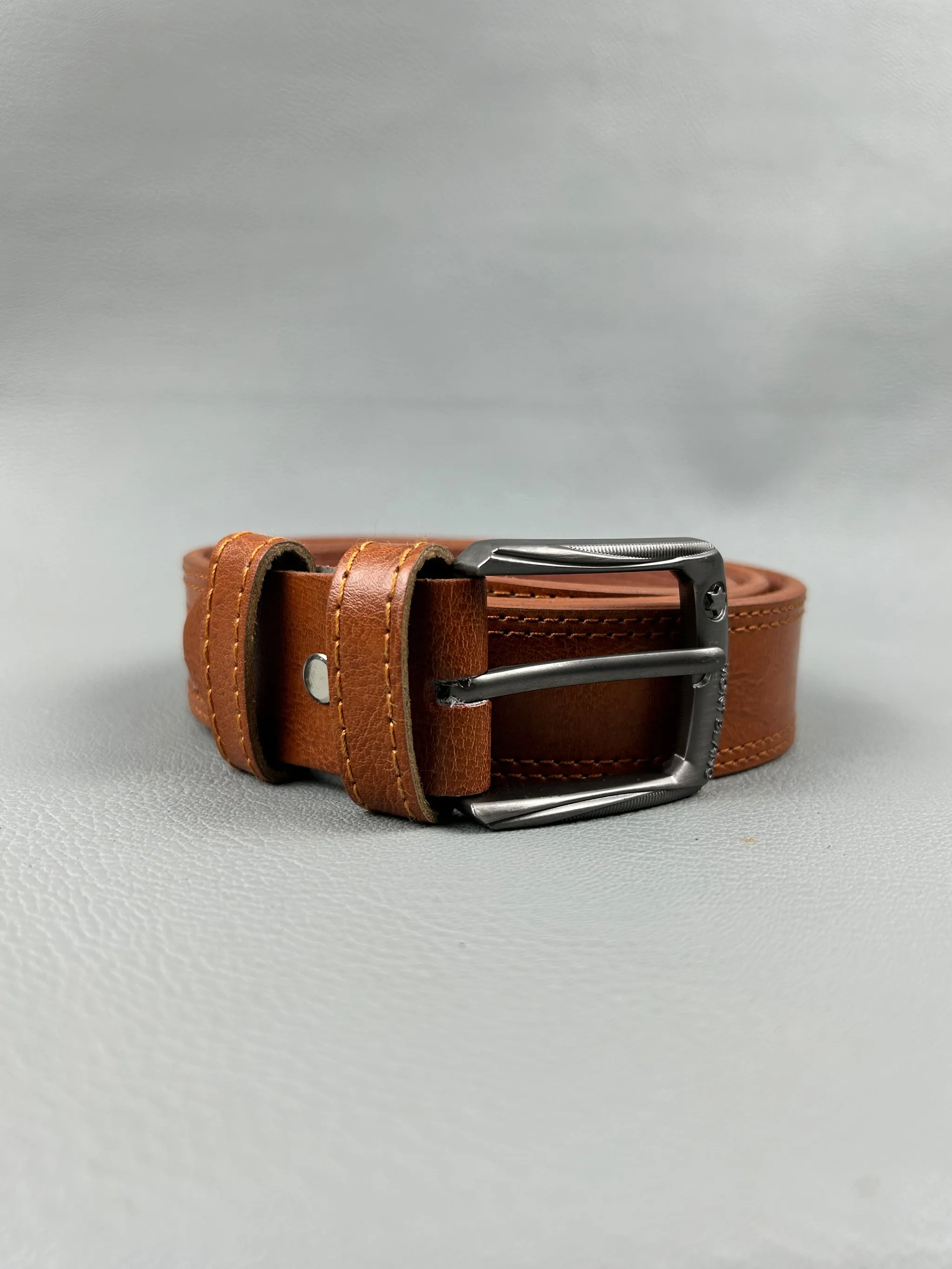 Rust Brown Faux Leather Belt For Men MB26