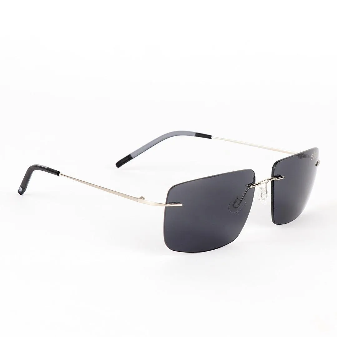 Silhouette Rimless Carbon Silver Hand Sunglasses
