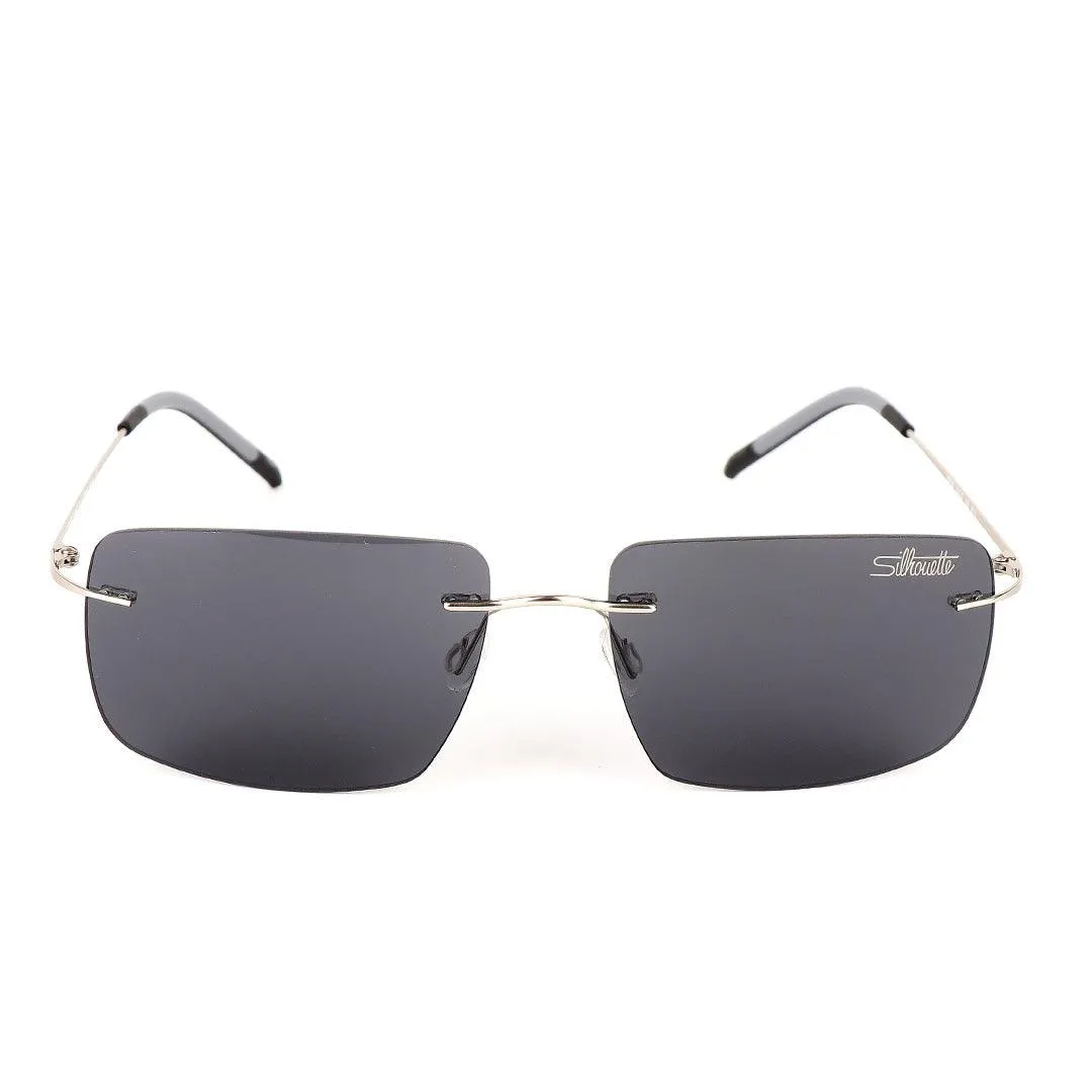 Silhouette Rimless Carbon Silver Hand Sunglasses