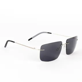 Silhouette Rimless Carbon Silver Hand Sunglasses