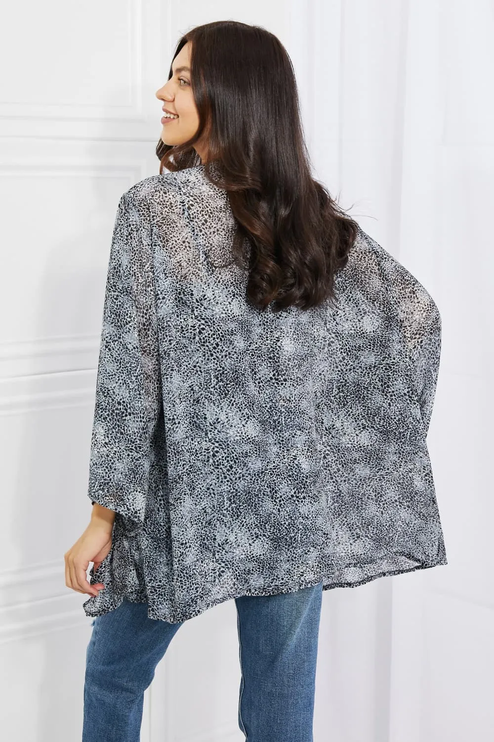 Smoky Skies Kimono in Black & Gray