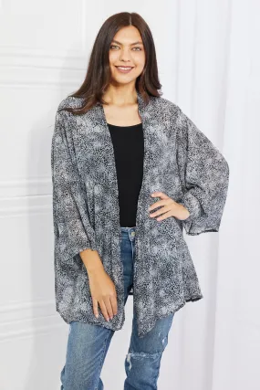 Smoky Skies Kimono in Black & Gray