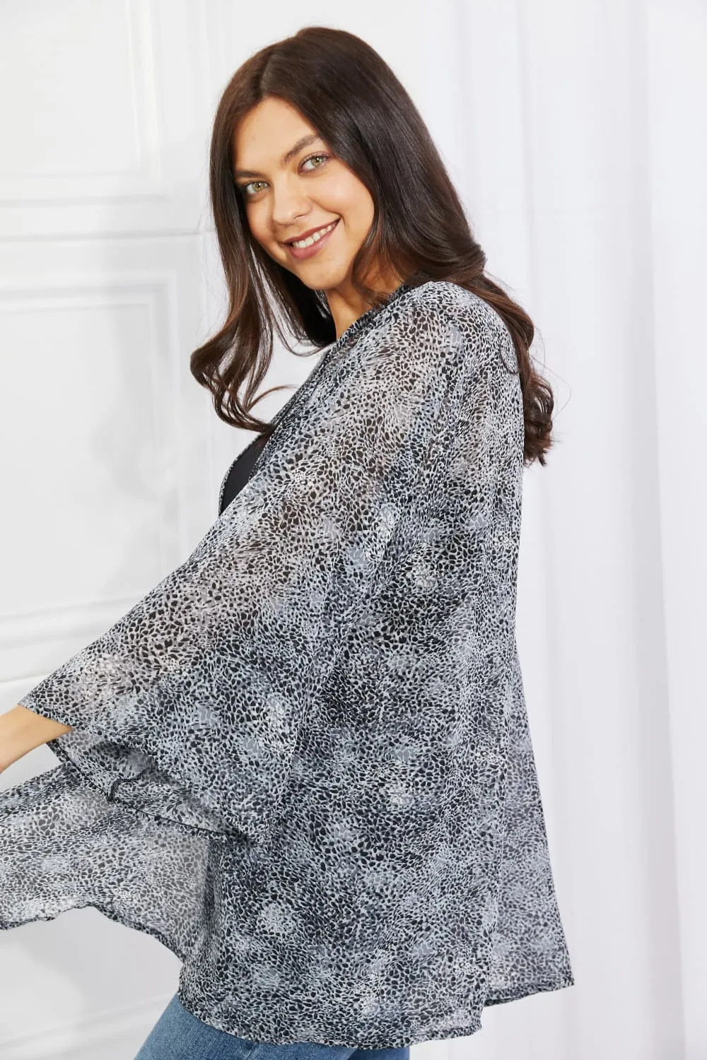 Smoky Skies Kimono in Black & Gray