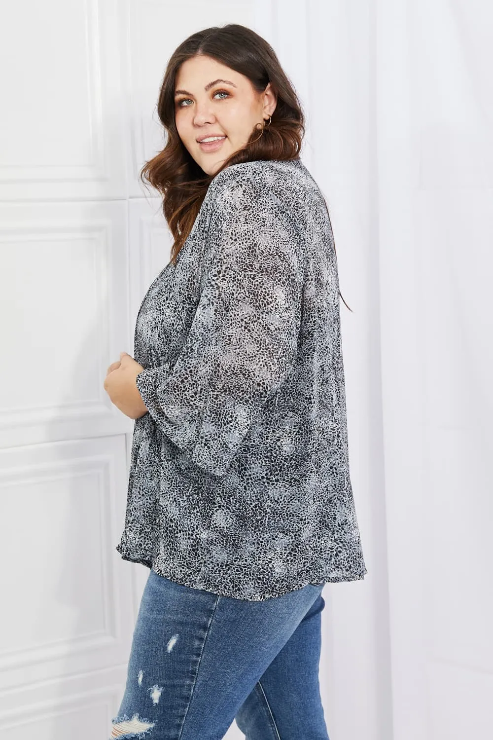 Smoky Skies Kimono in Black & Gray