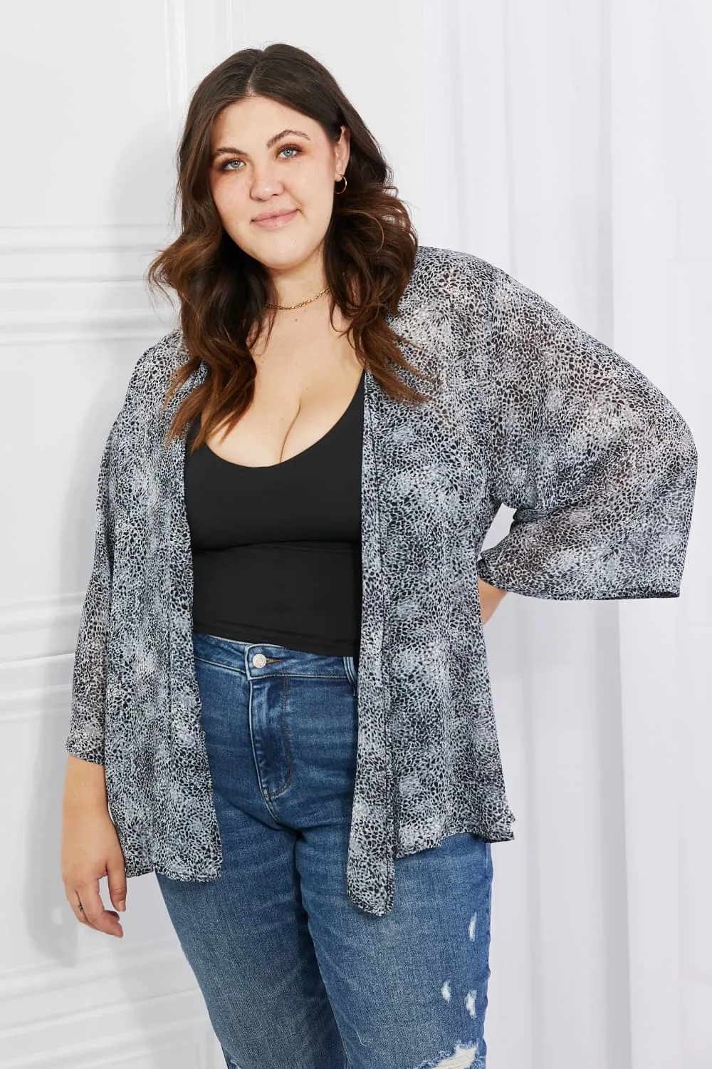 Smoky Skies Kimono in Black & Gray