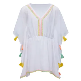 Snapper Rock Coastal Tassel Cover Up G11072 - White