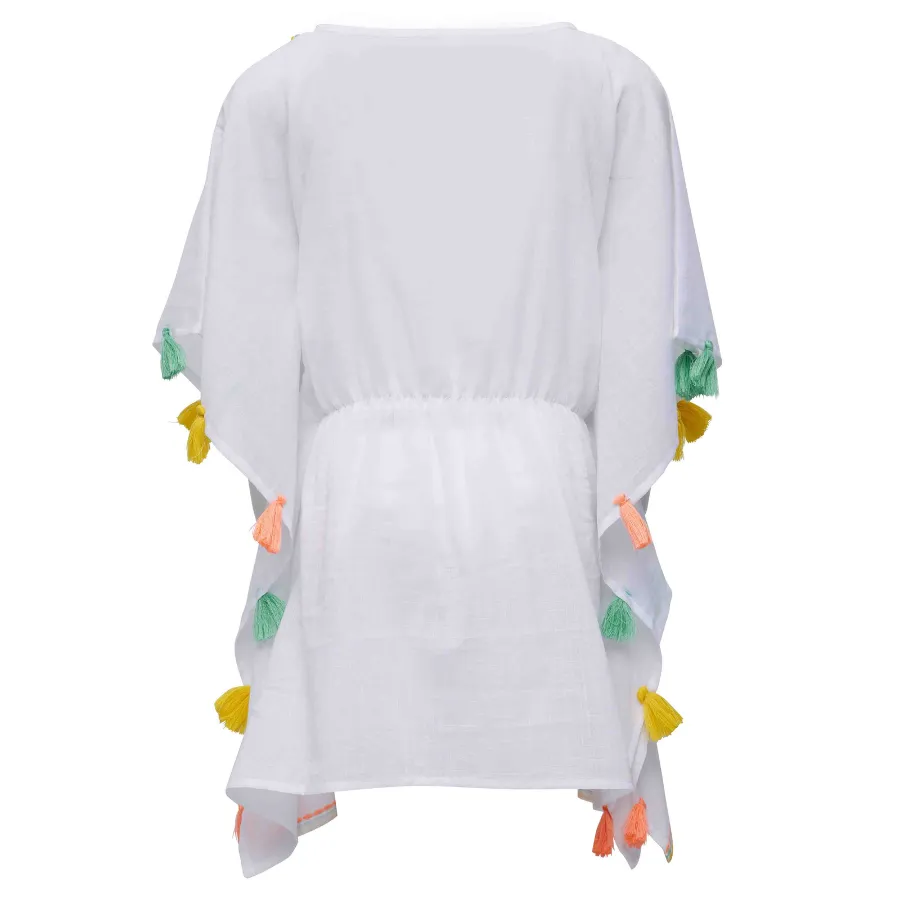 Snapper Rock Coastal Tassel Cover Up G11072 - White