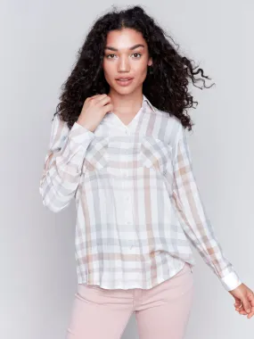 Soft Plaid Button-Down Shirt