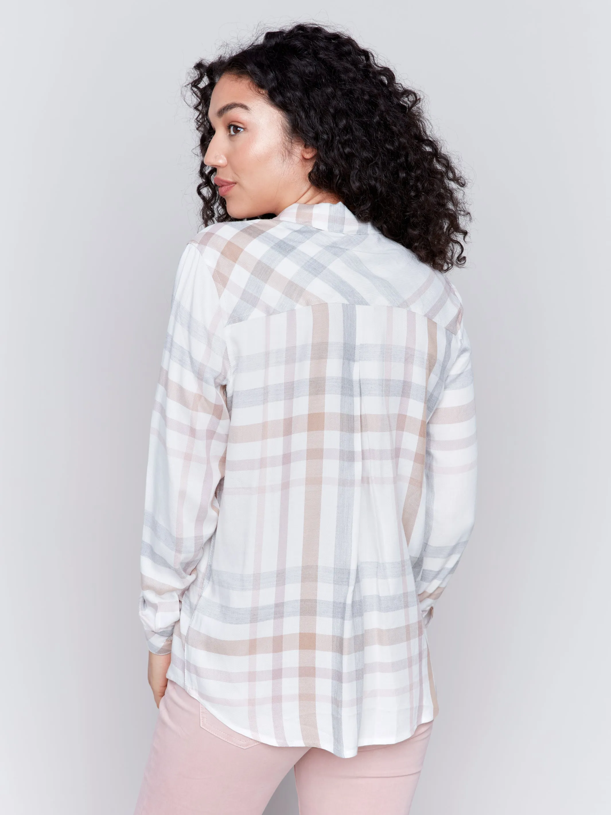 Soft Plaid Button-Down Shirt