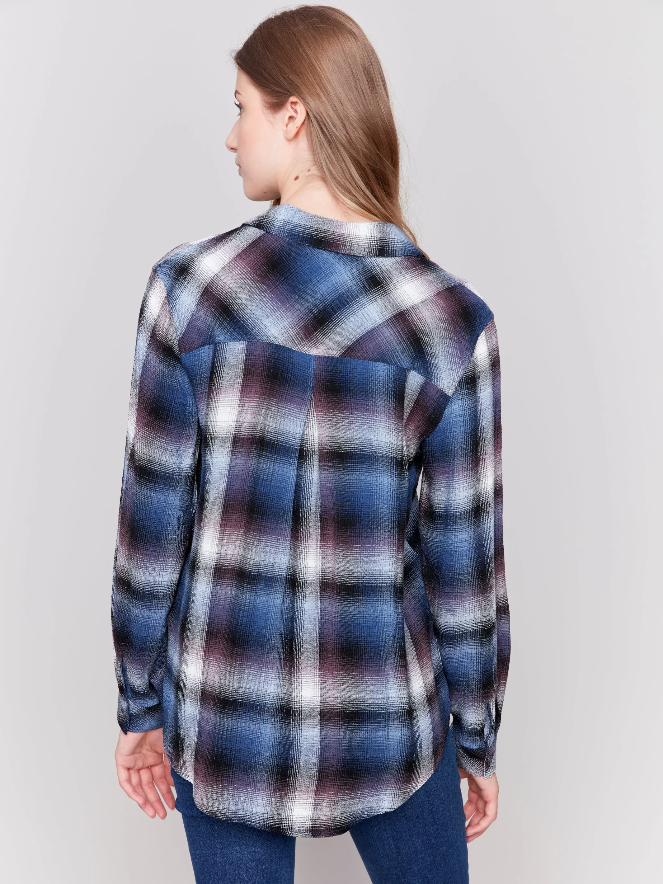 Soft Plaid Button-Down Shirt