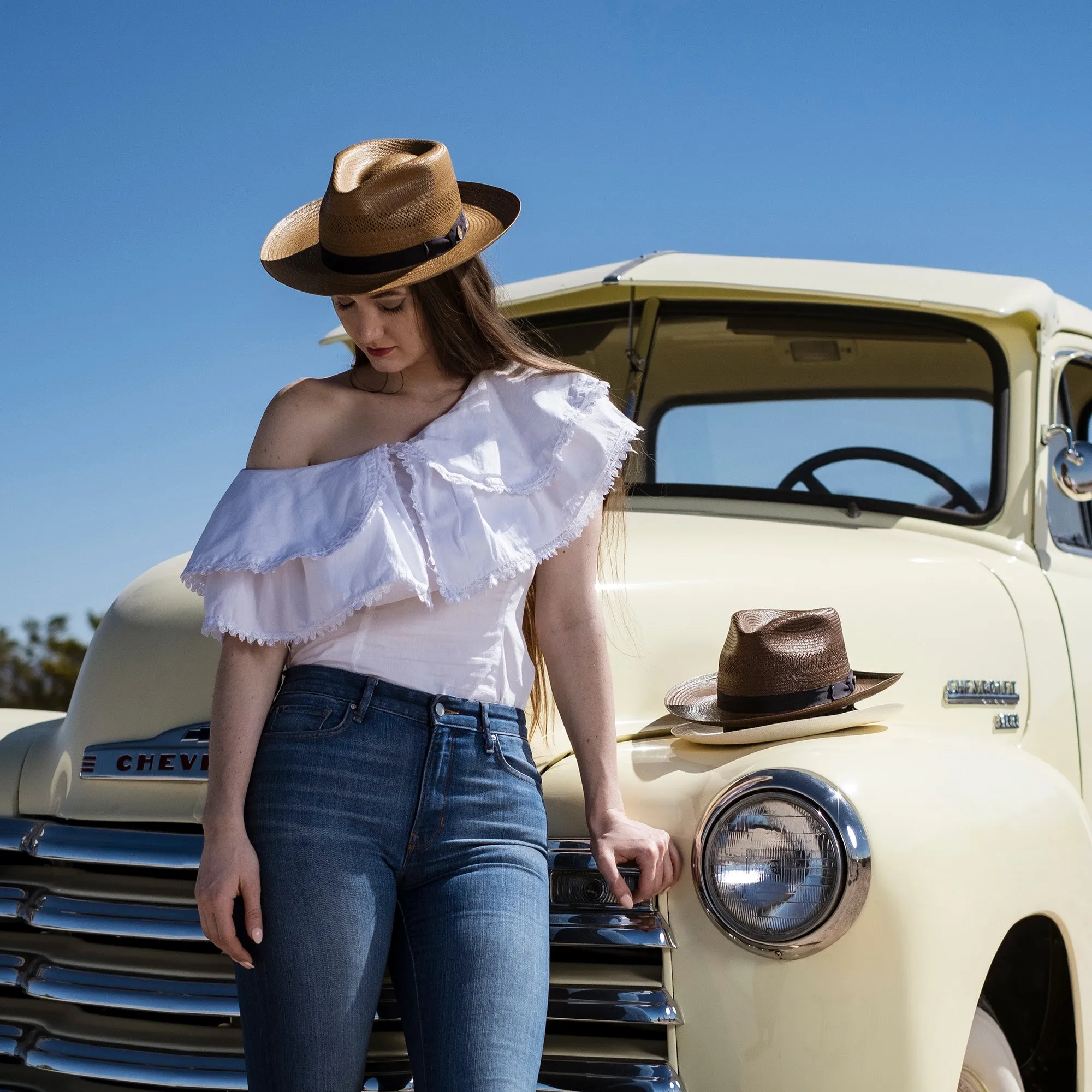Stetson Alderton Shantung Straw Fedora Hat