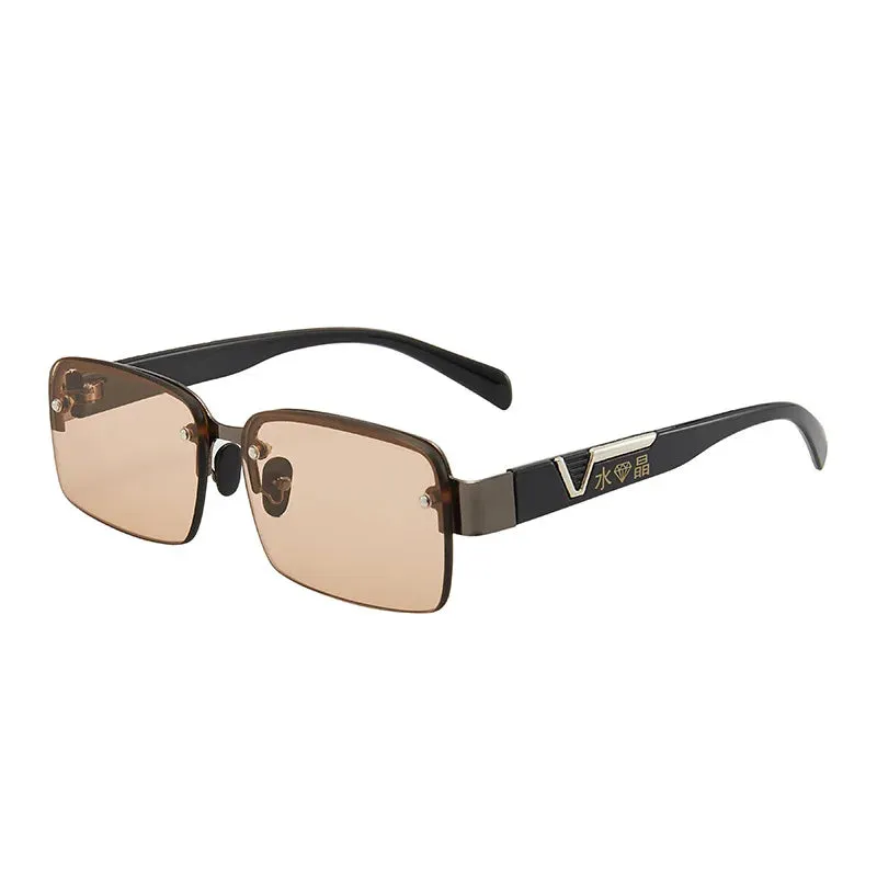 Summer Trendy Square Design Rectangle Brand Women's Small Sunglasses