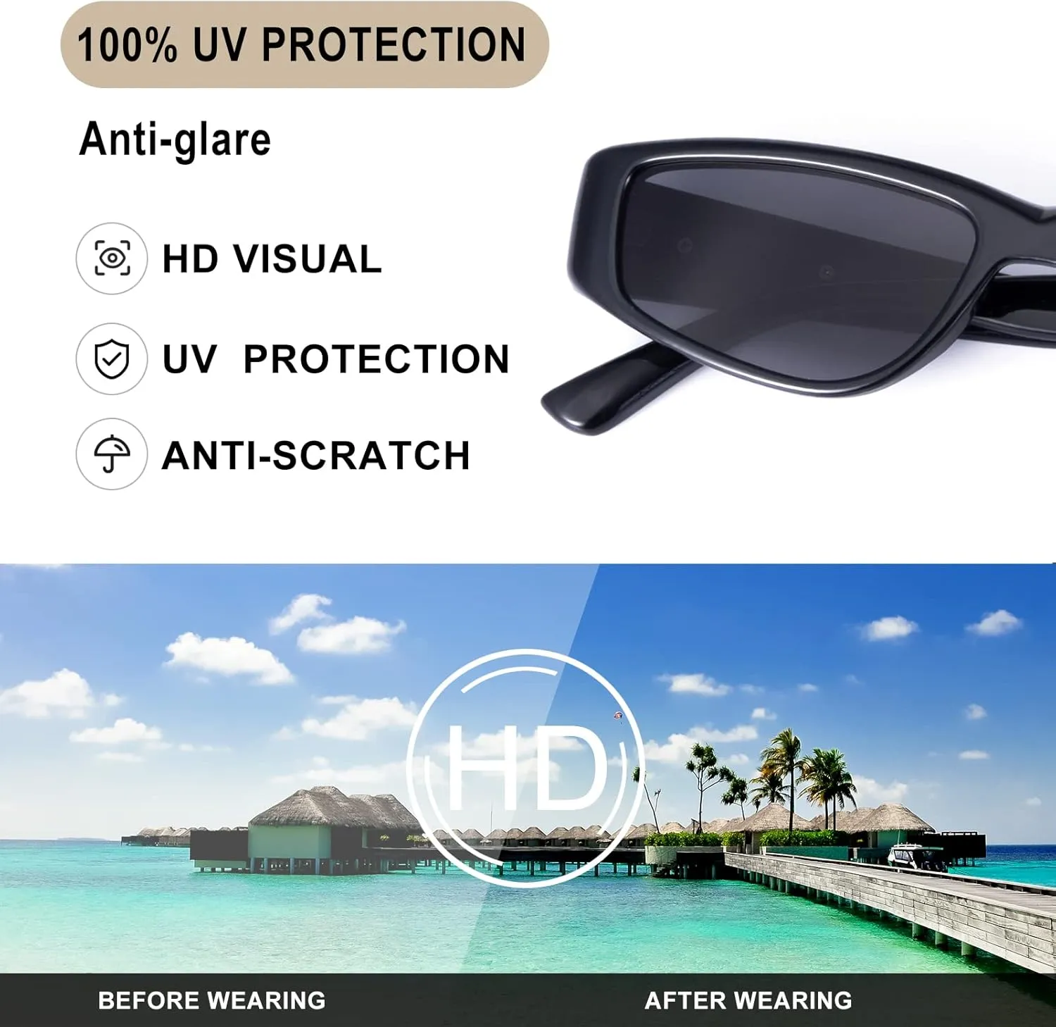 Sunglasses for Women Men Trendy Shades Y2K Glasses UV400 Protection