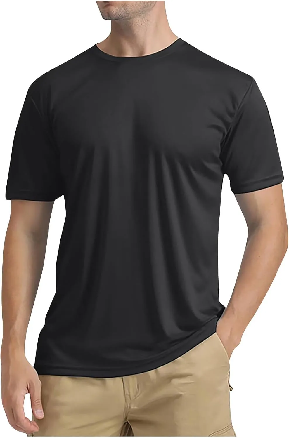 Swim Shirts Short Sleeve Tops for Men Sun Protection UPF 50  Fishing Rash Guard UV Gym Workout Tee for Running Outdoor