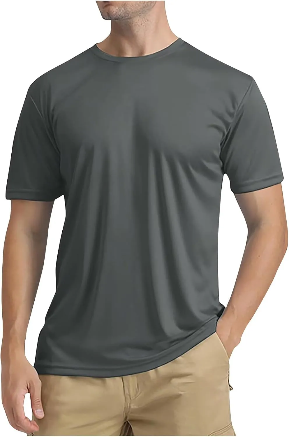 Swim Shirts Short Sleeve Tops for Men Sun Protection UPF 50  Fishing Rash Guard UV Gym Workout Tee for Running Outdoor