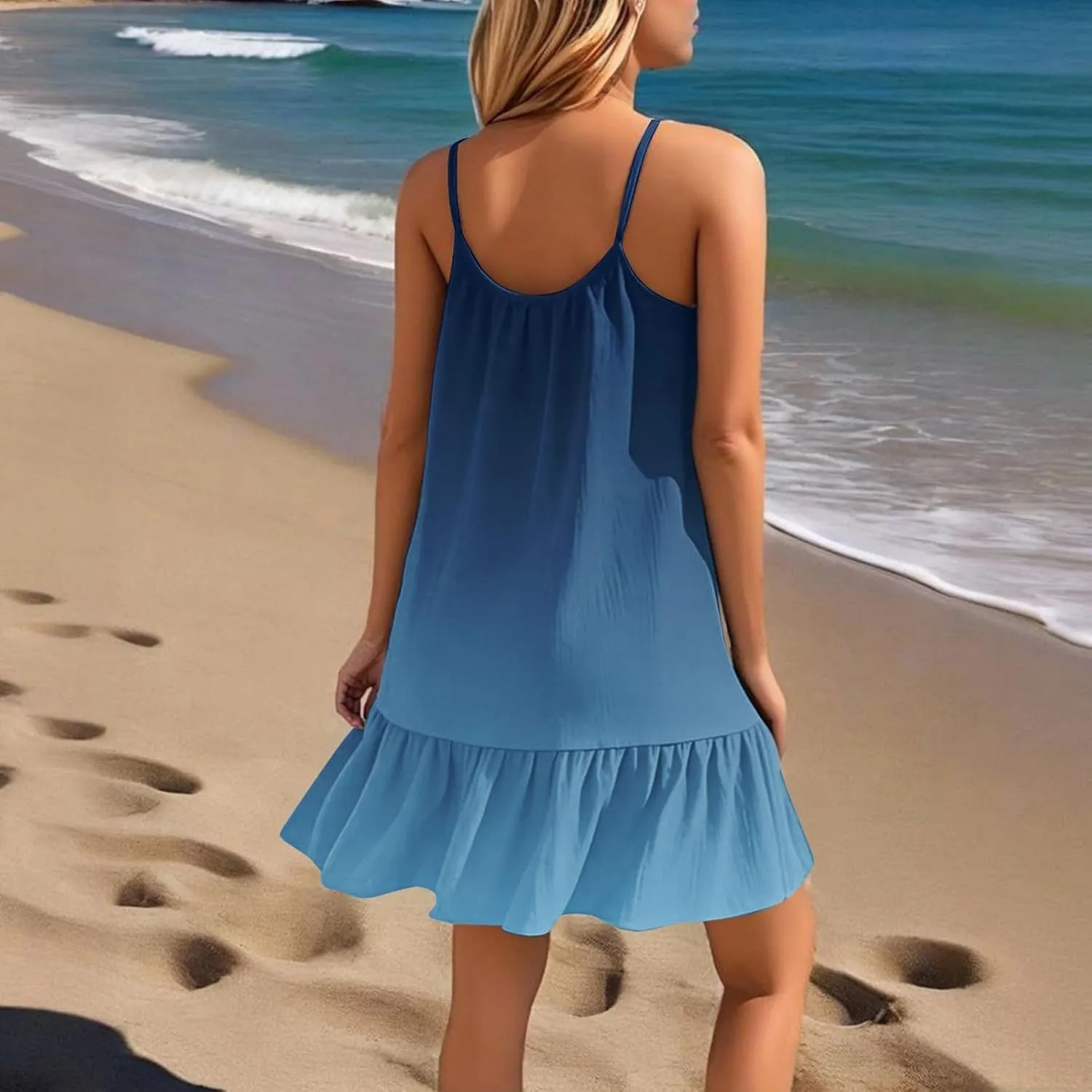 Swimsuit Coverup for Women 2025 Summer Vacation Beach Cover Ups Spaghetti Straps Bathing Suit Cover Up Sundress for Women