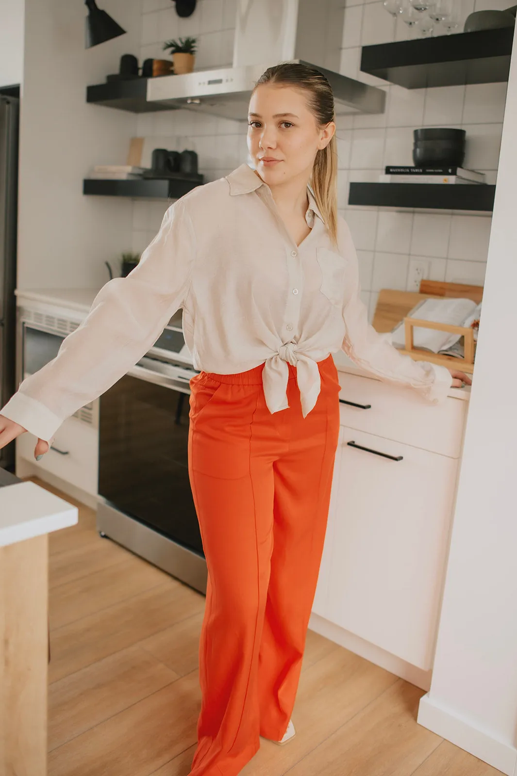 The Palmina Pant by FRNCH - Rouge