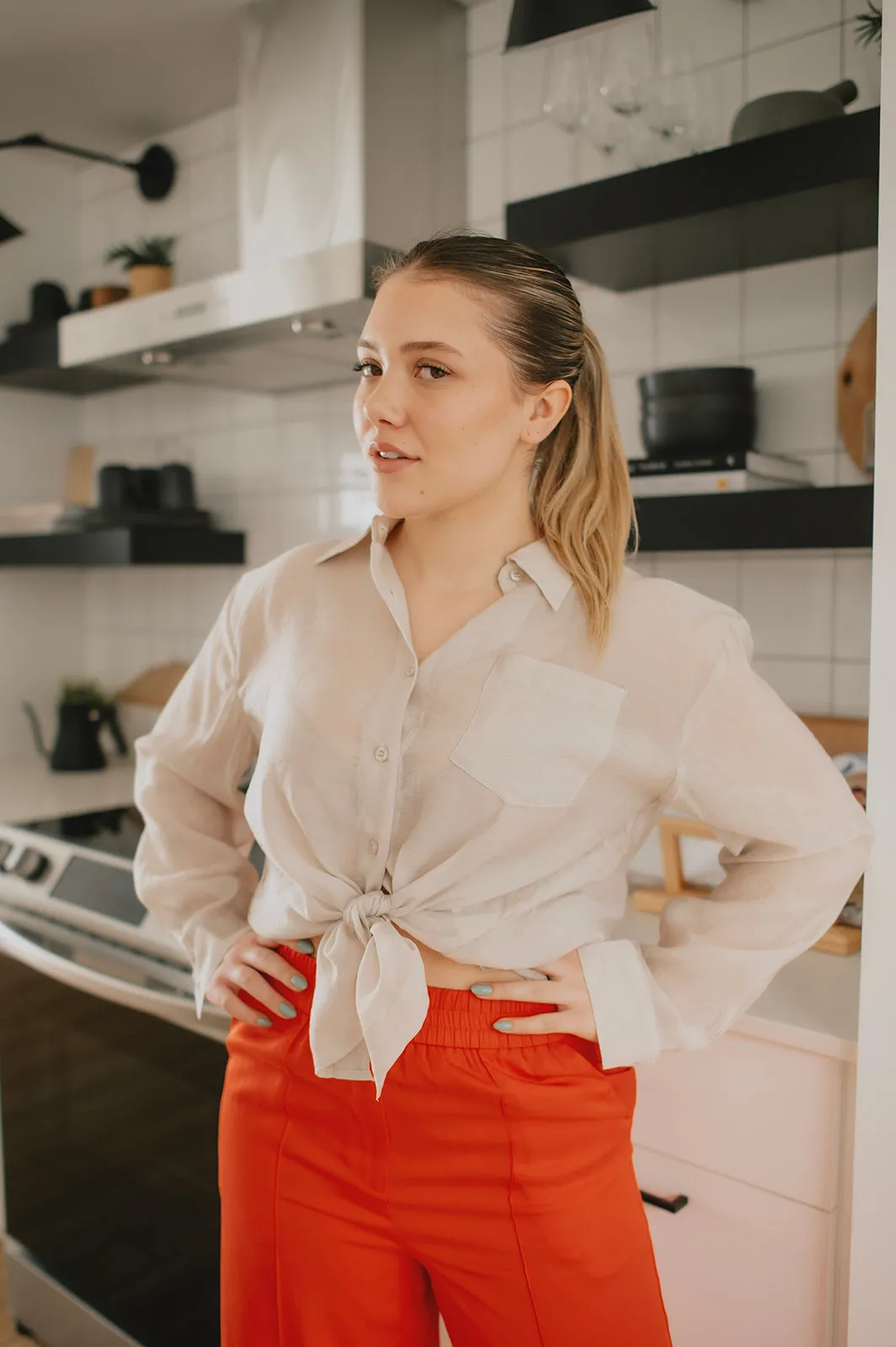The Palmina Pant by FRNCH - Rouge