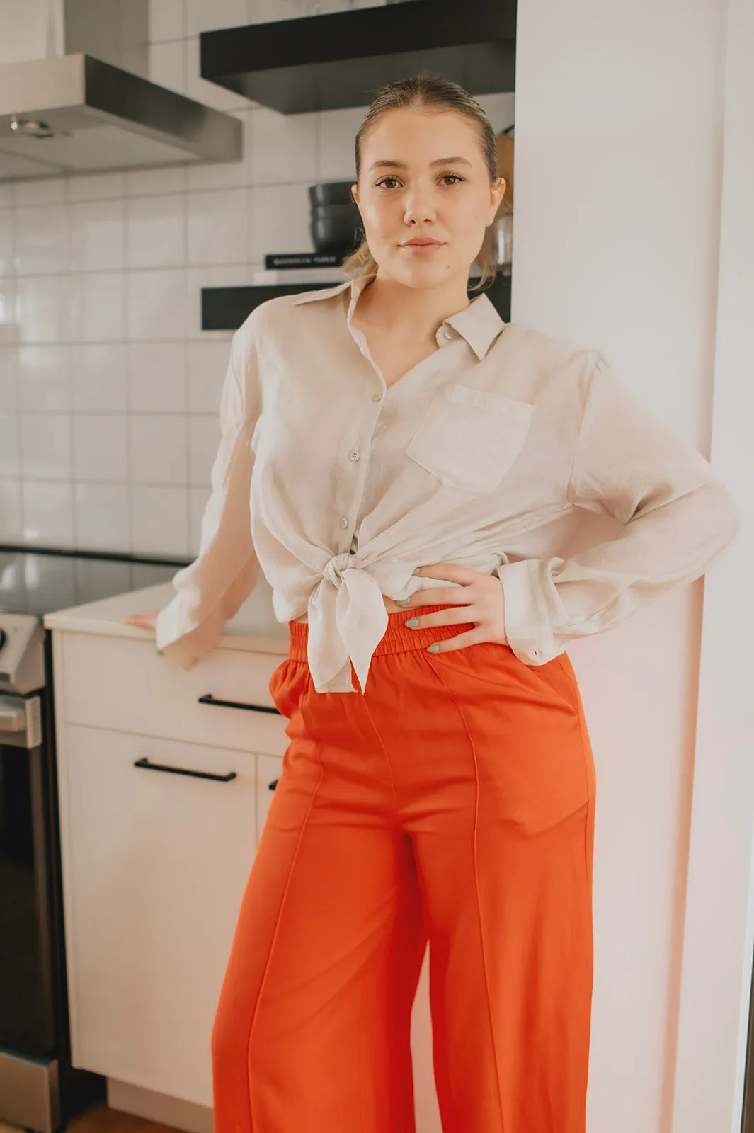 The Palmina Pant by FRNCH - Rouge