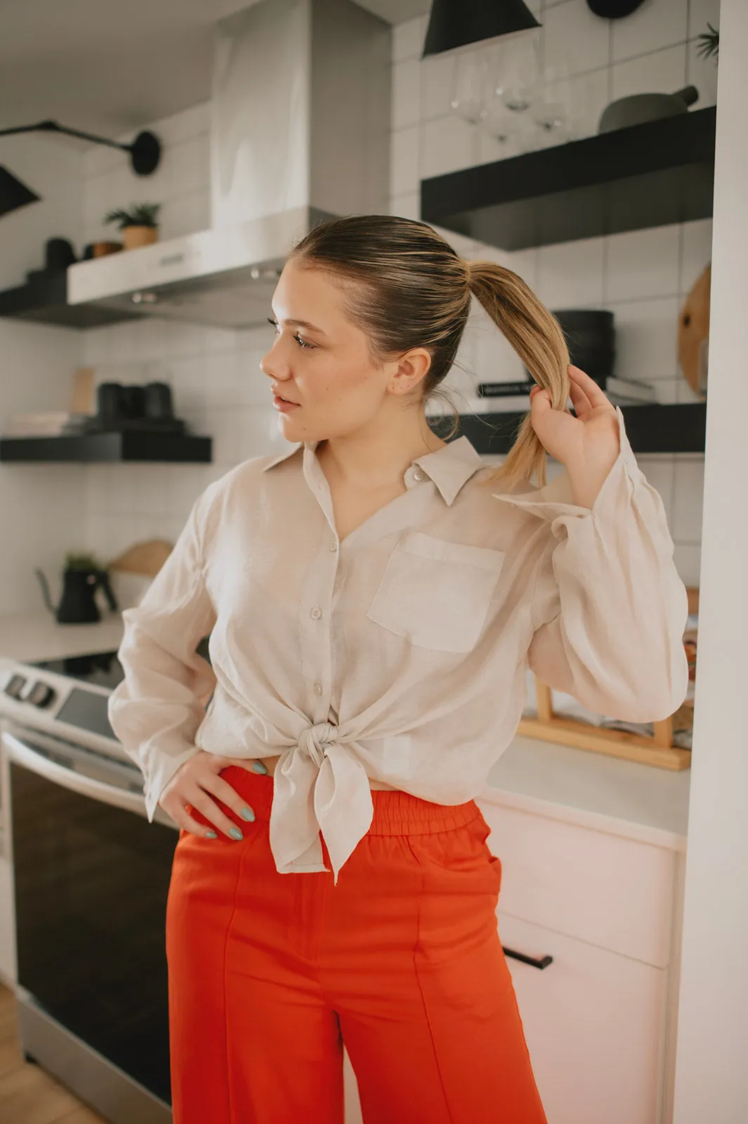 The Palmina Pant by FRNCH - Rouge