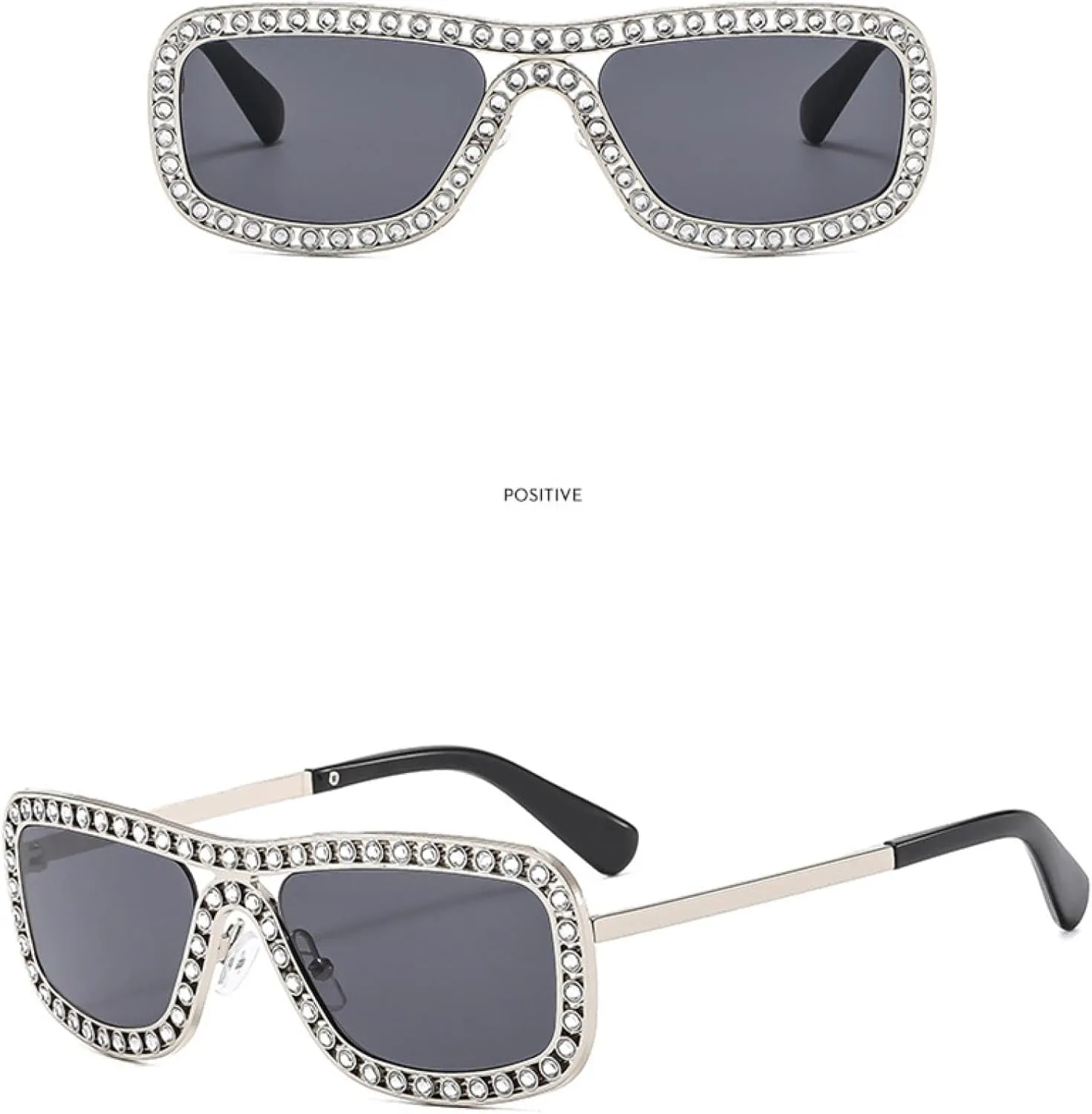 Trendy Rhinestone-encrusted Sunglasses Women Stylish Outdoor Shades Men Sun Glasses