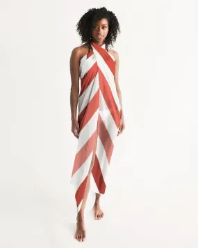 Uniquely You Sheer Herringbone Red Swimsuit Cover Up