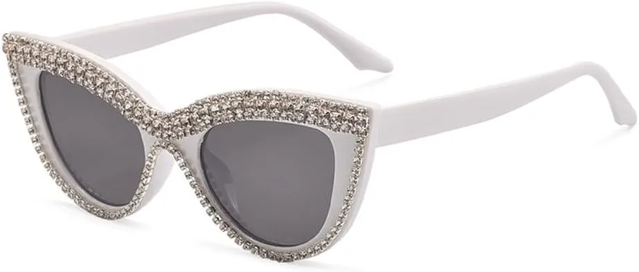 Vintage Cat Eye Sunglasses with Rhinestones in Stylish Women Shades Ins Trendy Eyewear