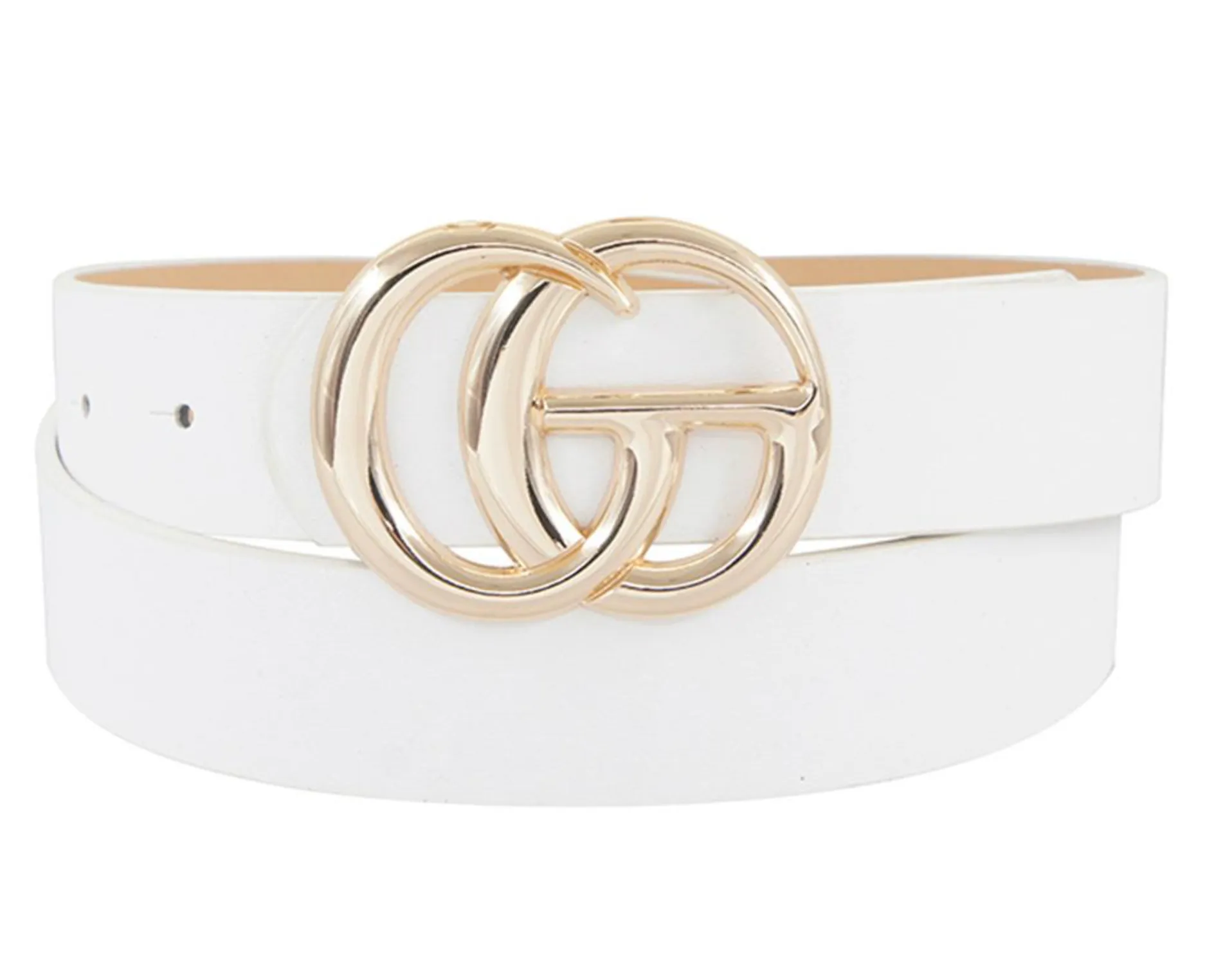 White GO Buckle Belt
