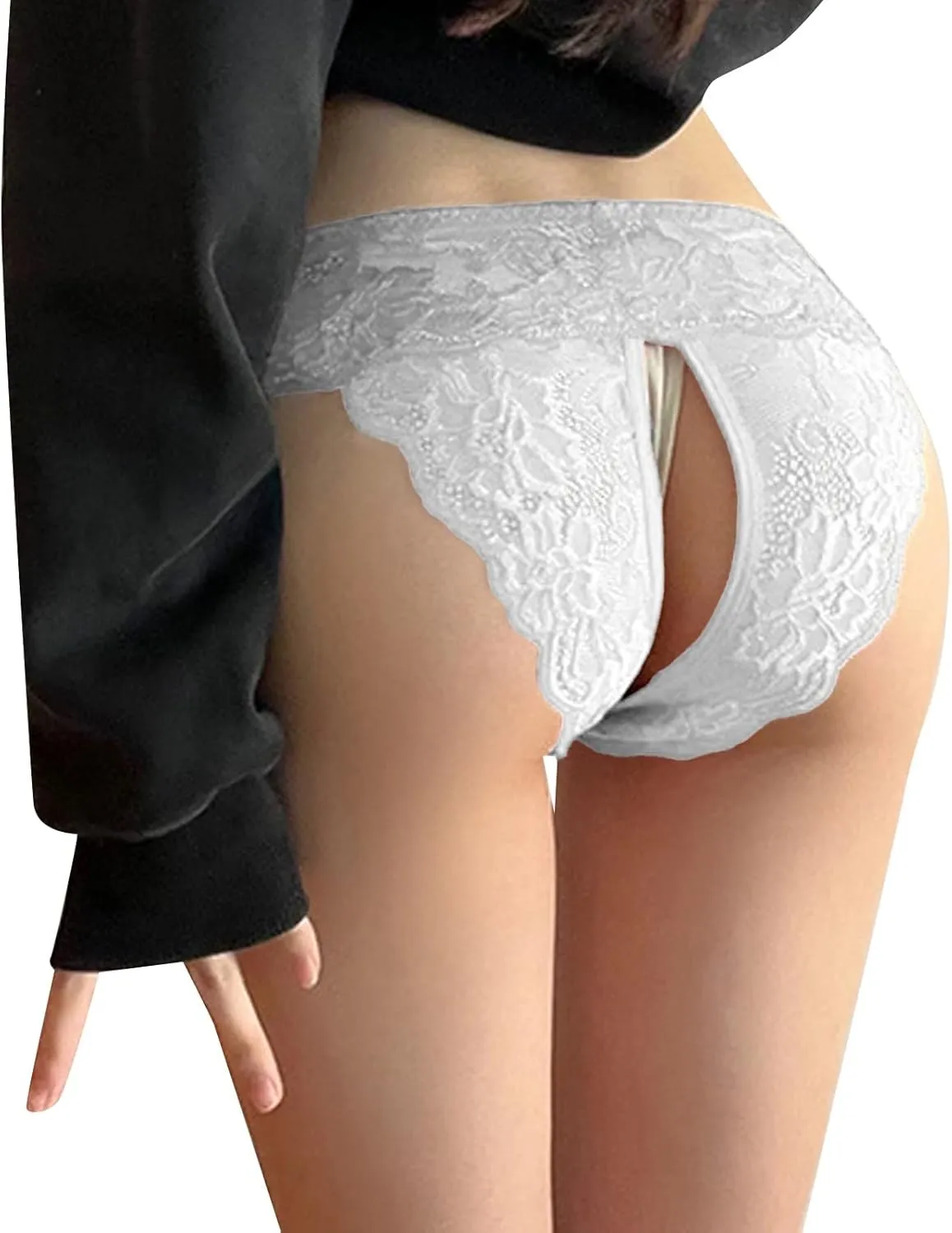 Women Lace Brief Underwear Breathable Cheeky High Waisted Comfort G-String Tangas Panties