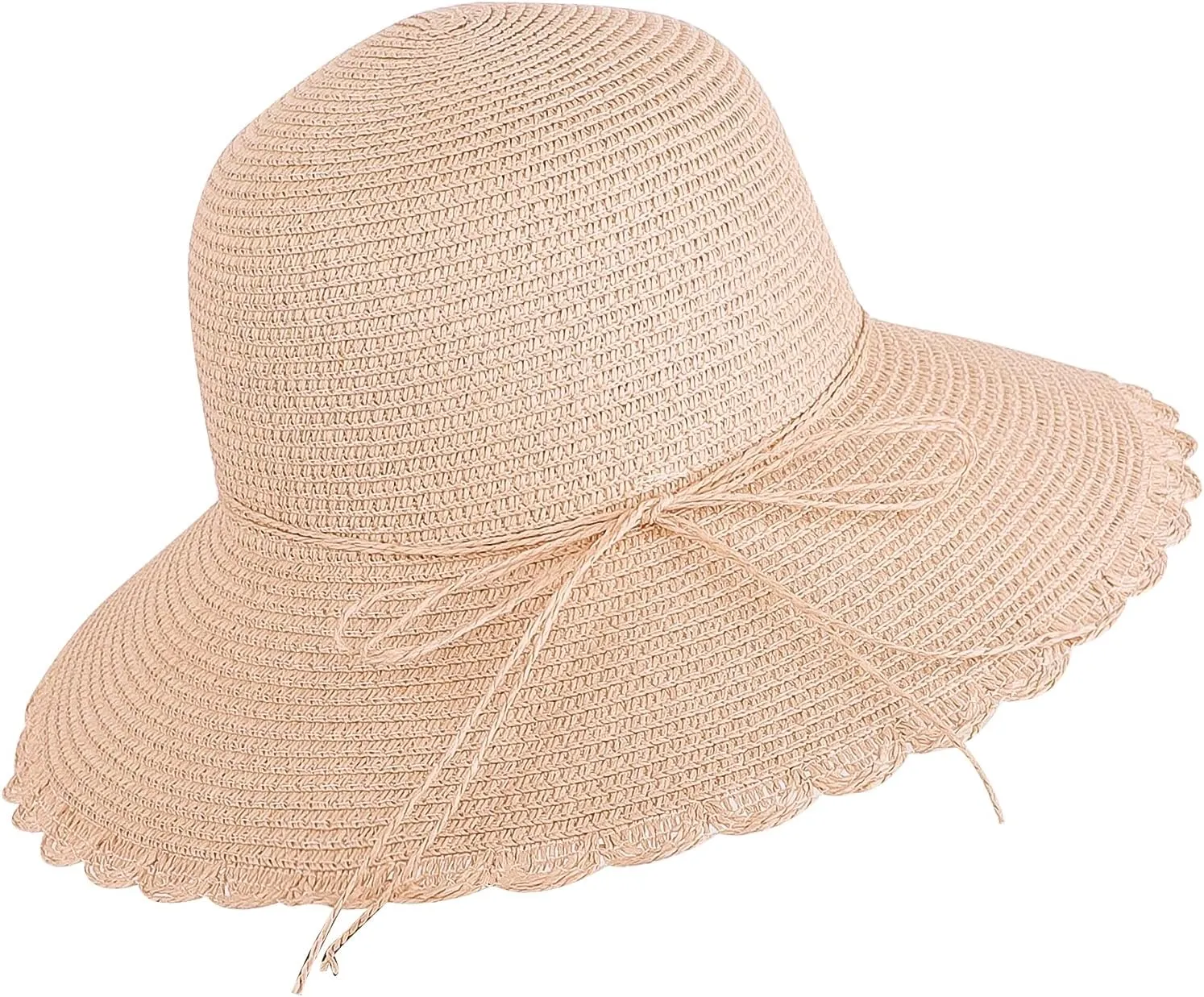 Women Wide Brim Straw Summer Hat UV Protection Sun Hat Packable Travel Bowknot Beach Hat Elegant Bucket Sun Hat