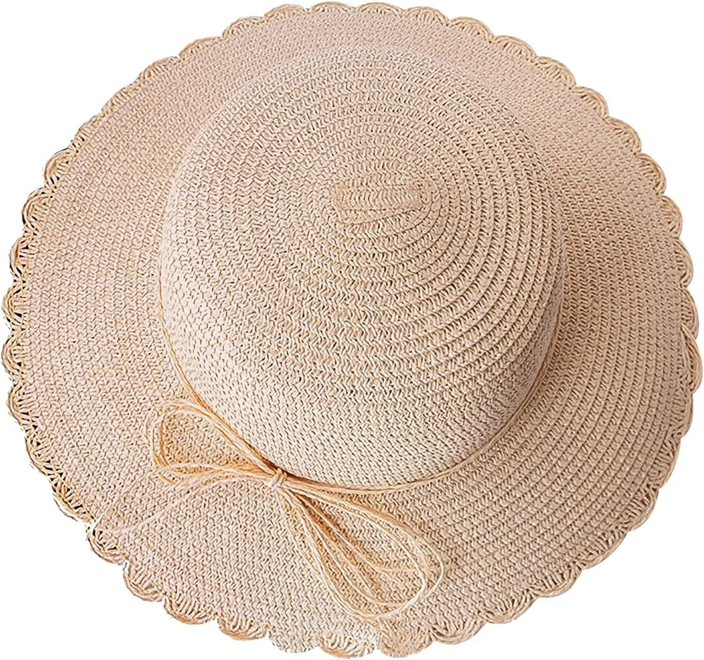 Women Wide Brim Straw Summer Hat UV Protection Sun Hat Packable Travel Bowknot Beach Hat Elegant Bucket Sun Hat