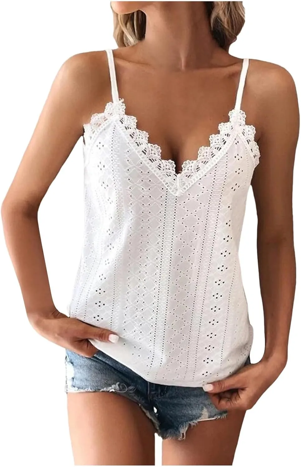 Women's Cotton Tank Top with Shelf Bra Breathable Holiday Quick Dry Adjustable Strap Camisole Basic Cami Tanks