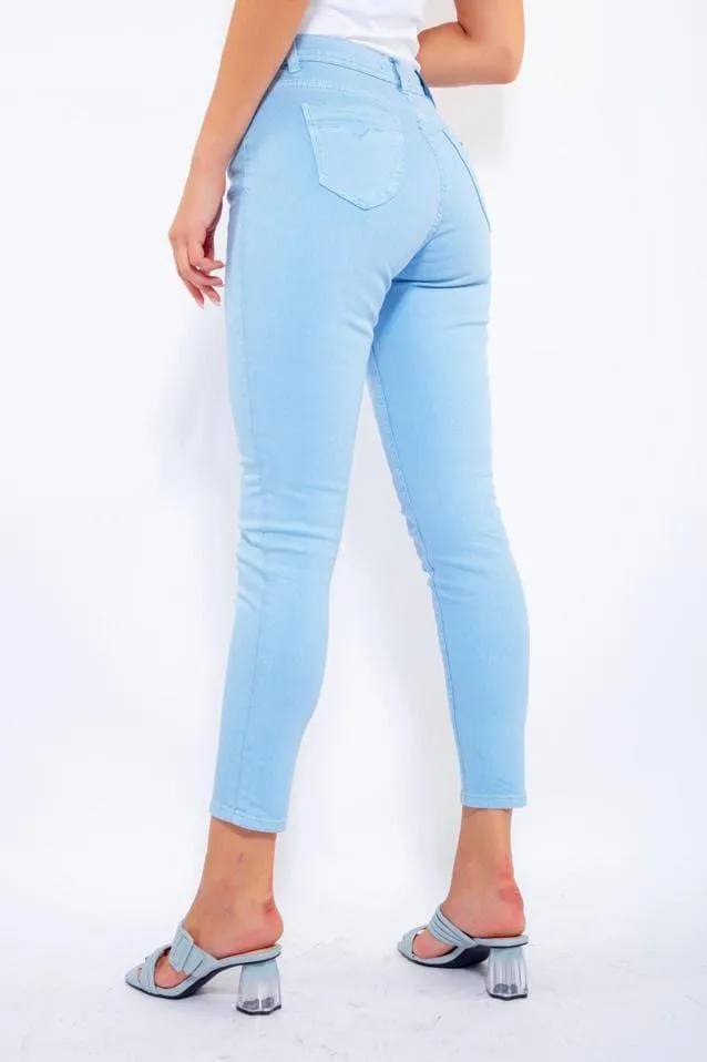 WOMEN'S FASHION COLORED JEANS IN BLUE