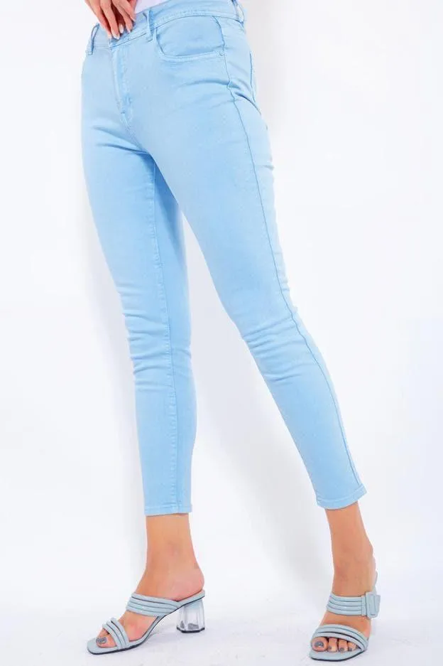 WOMEN'S FASHION COLORED JEANS IN BLUE