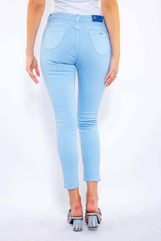 WOMEN'S FASHION COLORED JEANS IN BLUE