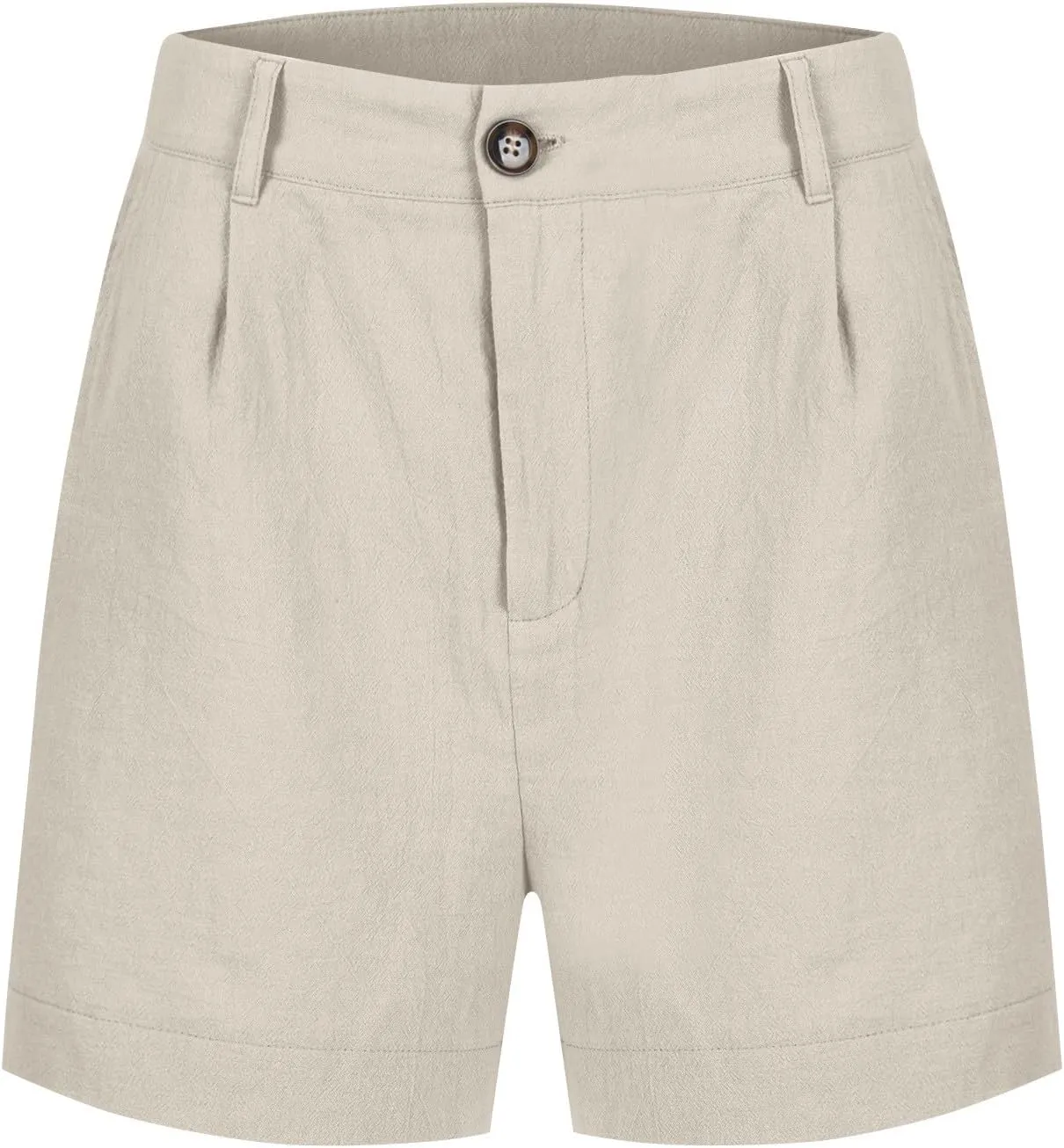 Womens Shorts Dressy Casual Cotton Linen Shorts Slim Fit Wide Leg Work Shorts with Pockets Business Casual Outfits